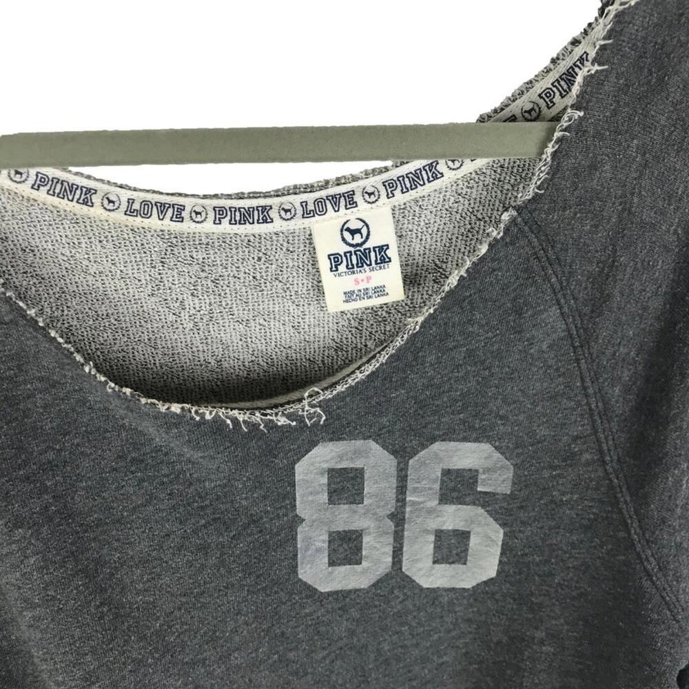 PINK by Victoria's Secret Women's Gray Crew Neck Sweatshirt with 86 - Picture 3 of 4